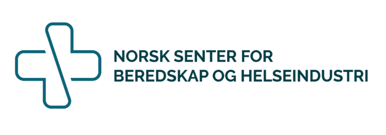 Logo Norsk senter for beredskap og helseindustri liggende farger 768x269